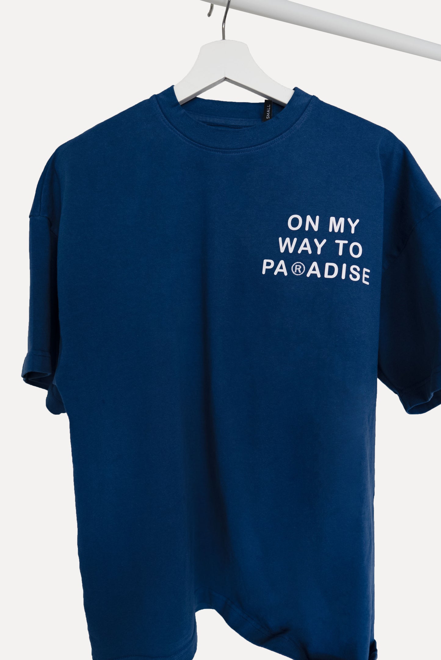 "On My Way To Paradise" - Navy Oversized Tee